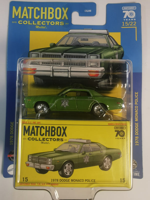 Matchbox Collectors 1978 Dodge Monaco Police Car 1:64 Scale Die Cast