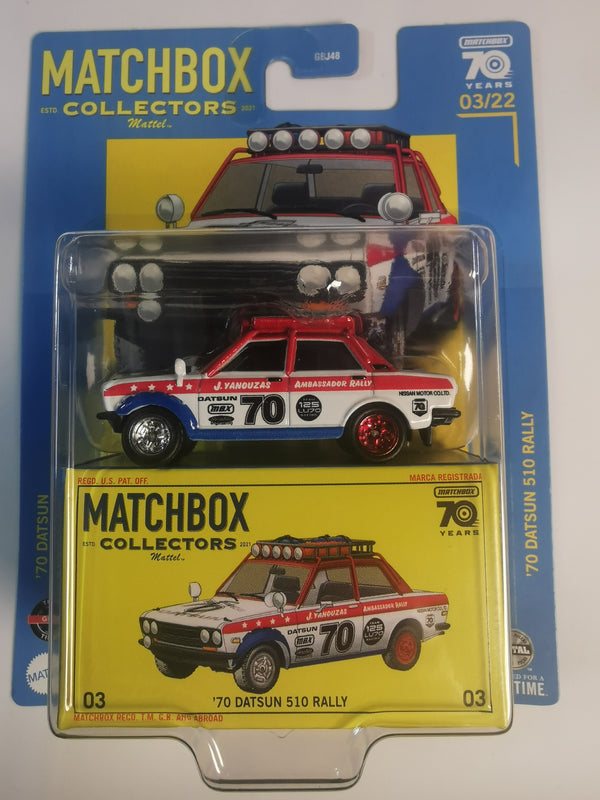 Matchbox Collectors '70 Datsun 510 Rally 1:64 Scale Die Cast