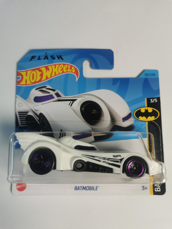 Hot Wheels Batmobile White The Flash 3/5 1:64 Scale Die Cast