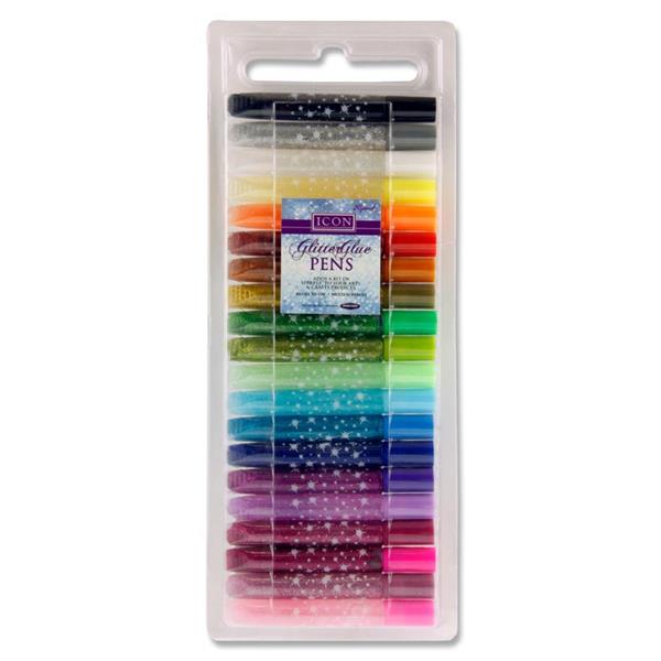 Icon Craft Pack of 20 Glitter Glue Pens