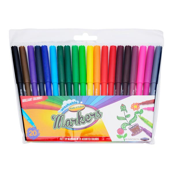 World of Colour Pack of 20 Felt Tip Markers