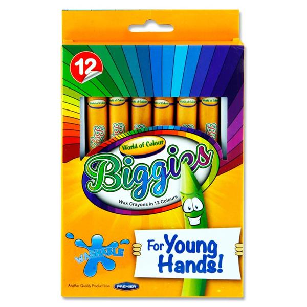 World of Colour Box of 12 Young Hands Big Crayons