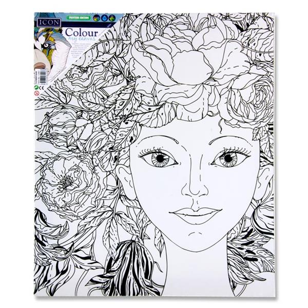 Icon Art 250x300mm Colour My Canvas - Flower Hair