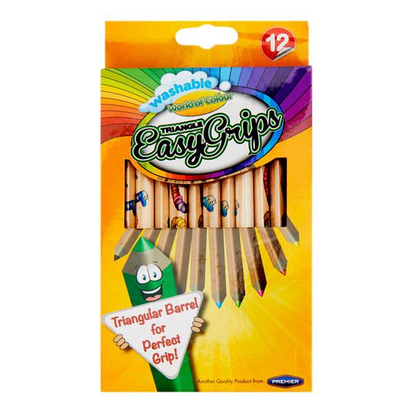 World of Colour Box 12 Jumbo Triangle Easy Grips Colour Pencils