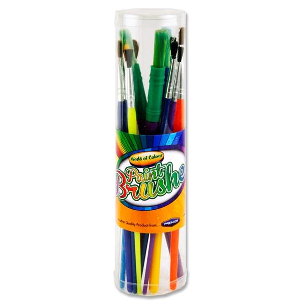 World of Colour Tube Of 11 Assorted Paint Brushes