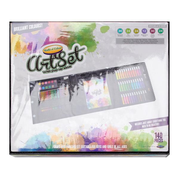 World of Colour 140pce Pop-up Easel Art Set