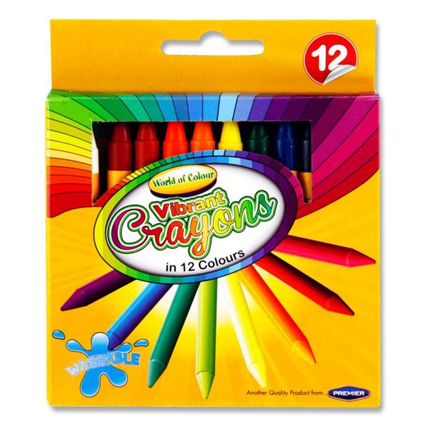 World of Colour Box 12 Washable Crayons