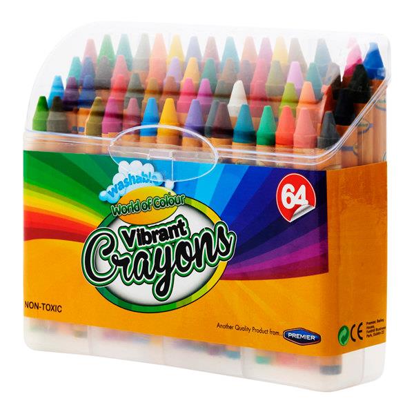 World of Colour Box of 64 Crayons With Sharpener