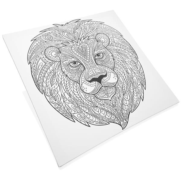 Icon Art 500x500mm Colour My Canvas - Lion