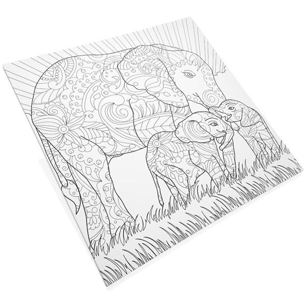 Icon Art 500x500mm Colour My Canvas - Elephant