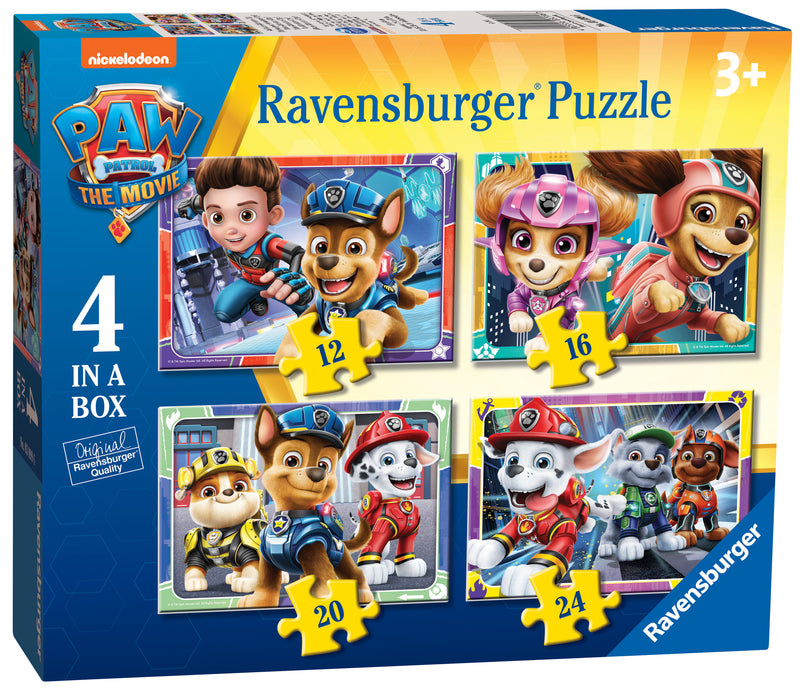 Paw Patrol The Movie 4 in a Box (12, 16, 20, 24 piece) Jigsaw Puzzles