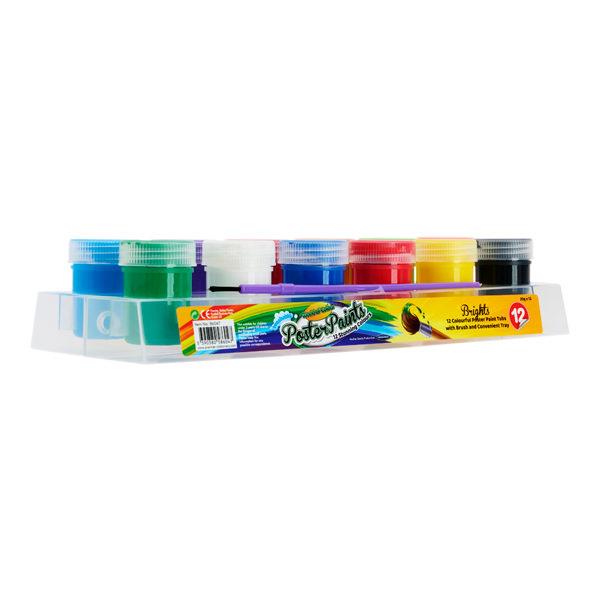 World of Colour 12x20g Poster Paint Tubs In Platform With brush