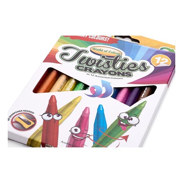 World of Colour Pack of 12 Twisties Crayons