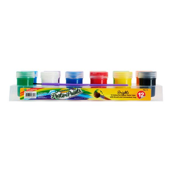 World of Colour 12x20g Poster Paint Tubs In Platform With brush