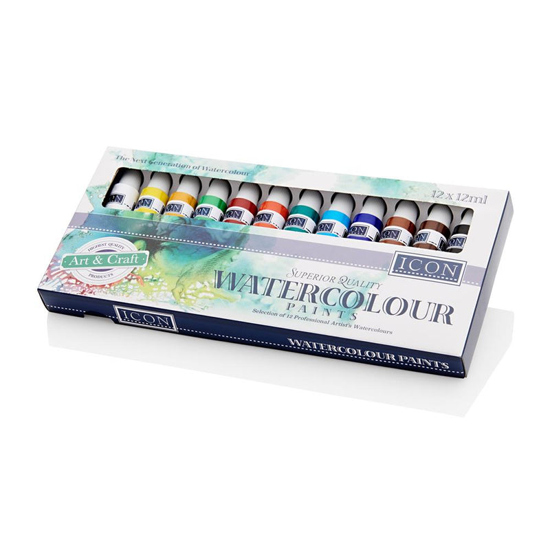 Icon ArtIcon Box of 12x12ml Watercolour Paints