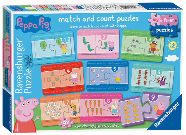 Peppa Pig 9 x 2 piece Jigsaw Puzzle