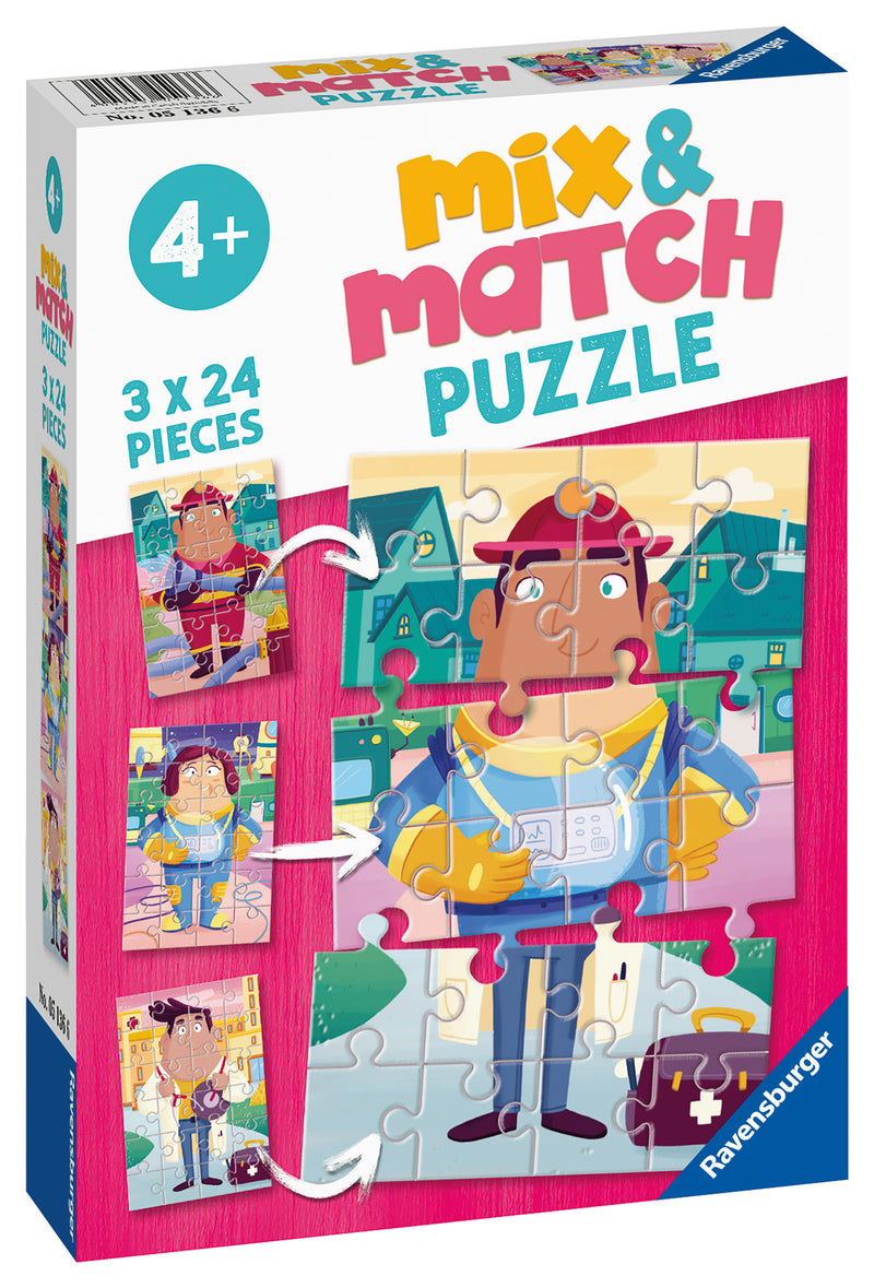 Professions Mix & Match Jigsaw Puzzle 3x 24 piece