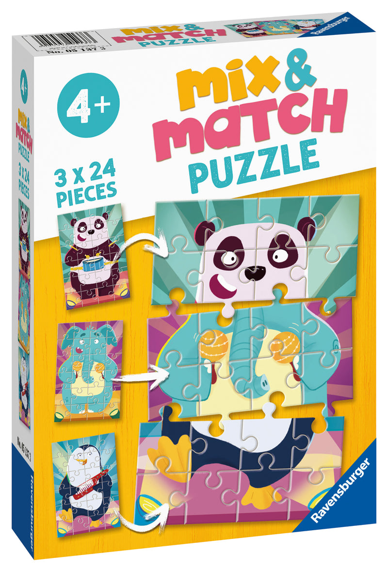 Animals Mix & Match Jigsaw Puzzle 3x 24 piece