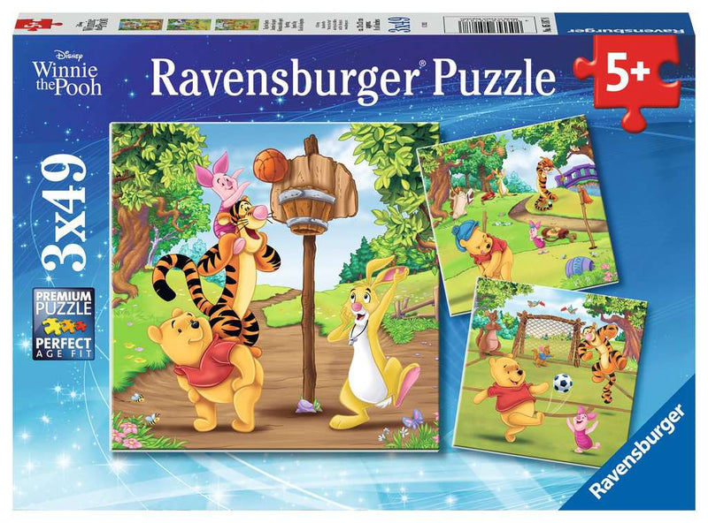 Winnie the Pooh - Sports Day 3x 49 Piece Jigsaw Puzzles