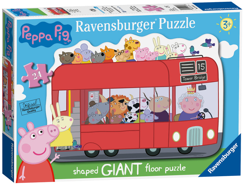 Peppa Pig London Bus, 24 piece Giant Shaped Floor Jigsaw Puzzle