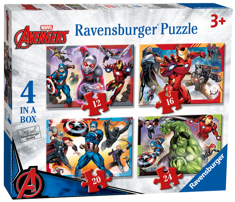 Marvel Avengers 4 in a Box (12, 16, 20, 24 piece) Jigsaw Puzzles