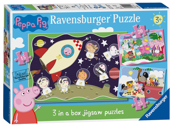 Peppa Pig 3 in a Box (15, 20, 25piece)  Jigsaw Puzzle