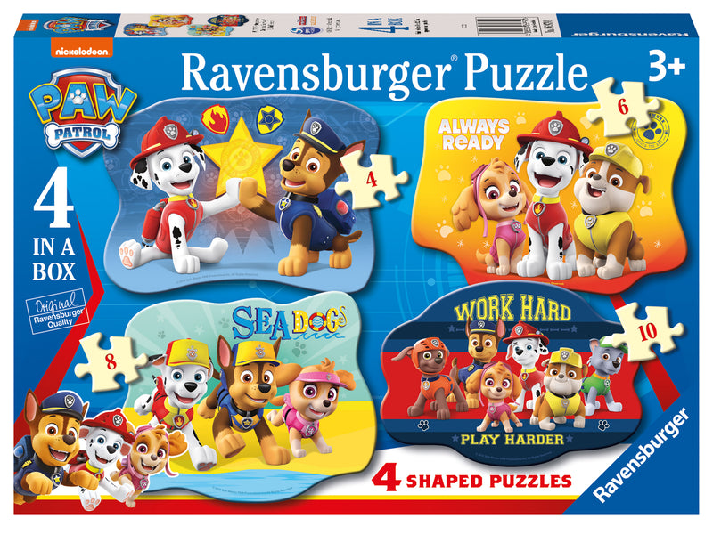 Paw Patrol 4 Shaped Jigsaw Puzzles (4,6,8,10 piece) - Refresh