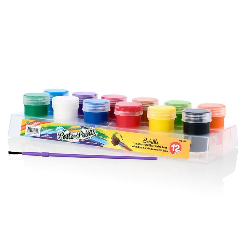 World of Colour 12x20g Poster Paint Tubs In Platform With brush