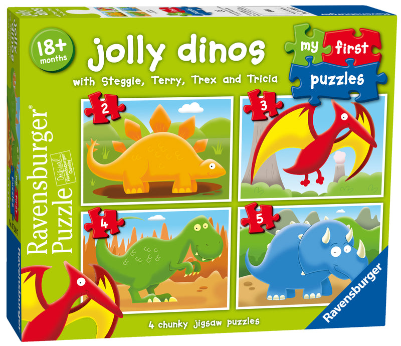 My First Puzzle, Jolly Dinos (2, 3, 4 & 5 piece) Jigsaw Puzzles