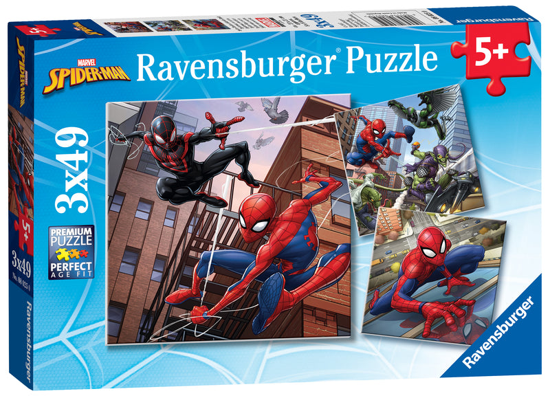 Marvel Spider-Man, 3x 49 piece Jigsaw Puzzles