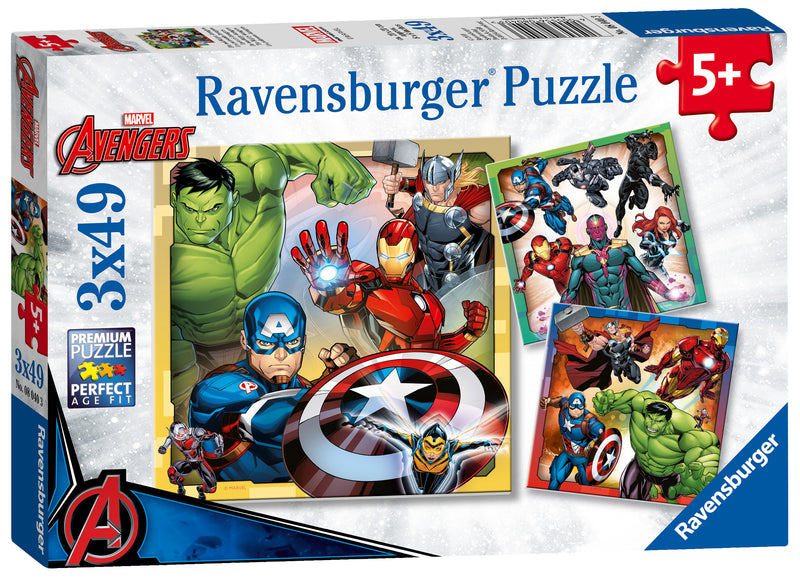 Marvel Avengers Assemble, 3x 49 piece Jigsaw Puzzles