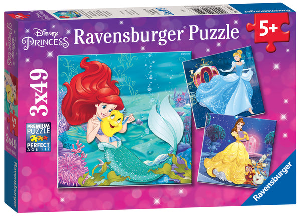 Disney Princess, Princess Adventure 3x 49 piece Jigsaw Puzzles