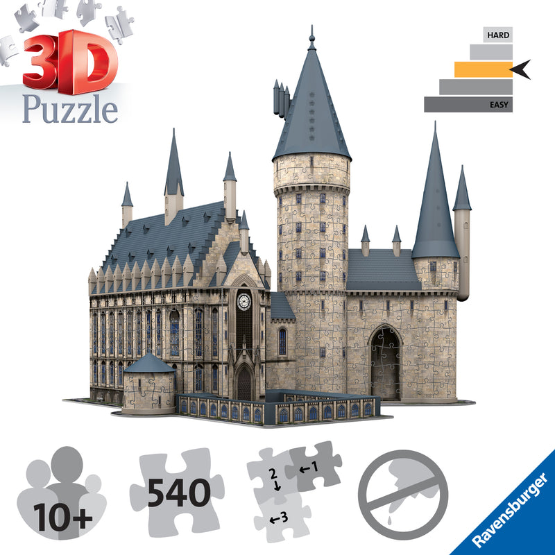 Harry Potter Hogwarts, 540 piece 3D Jigsaw Puzzle