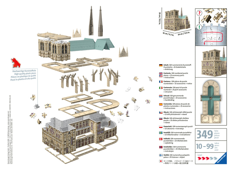 Notre Dame, 324 piece 3D Jigsaw Puzzle