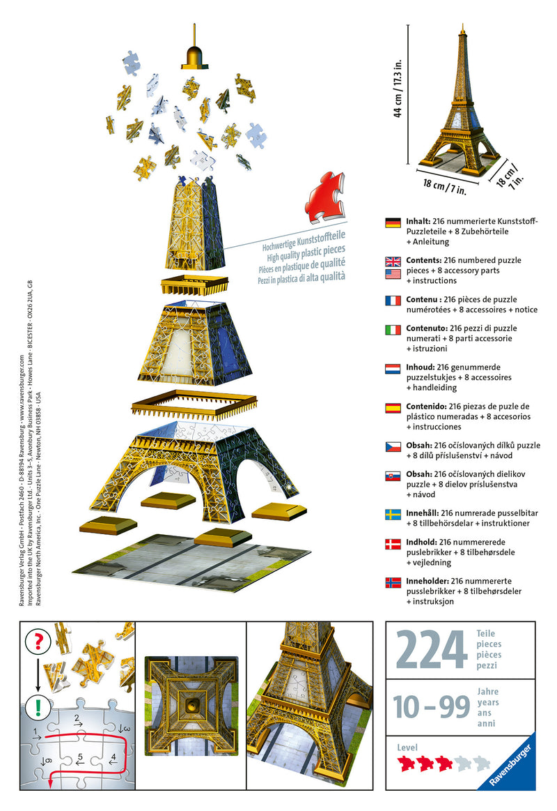 Eiffel Tower, 216 piece 3D Jigsaw Puzzle