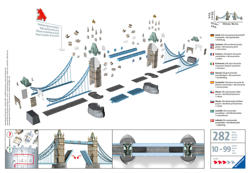 Tower Bridge of London, 216 piece 3D Jigsaw Puzzle