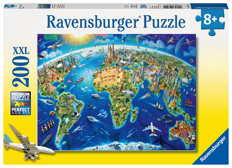 World Landmarks Map XXL 200 piece Jigsaw Puzzle