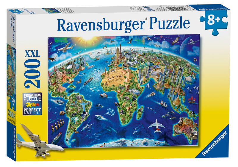 World Landmarks Map XXL 200 piece Jigsaw Puzzle