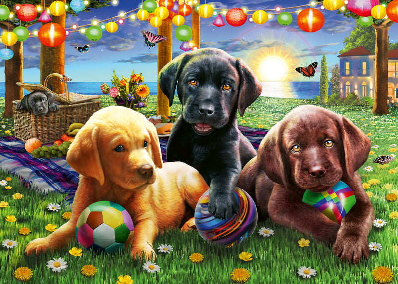 Puppy Picnic XXL 100 piece Jigsaw Puzzle