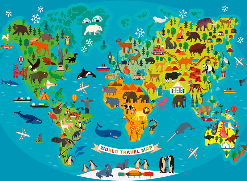 Animal World Map XXL 150 Piece Jigsaw Puzzle