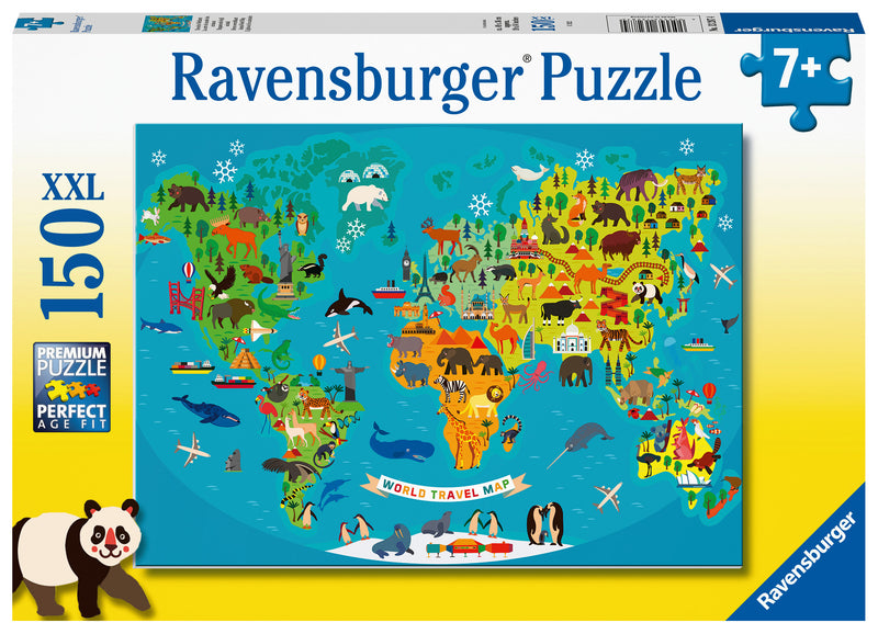 Animal World Map XXL 150 Piece Jigsaw Puzzle