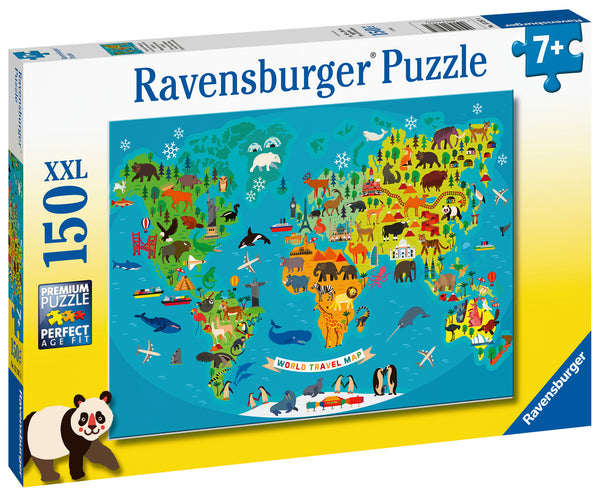 Animal World Map XXL 150 Piece Jigsaw Puzzle