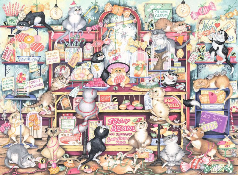 Crazy Cats Mr Catkin's Confectionery 500 piece Jigsaw Puzzle