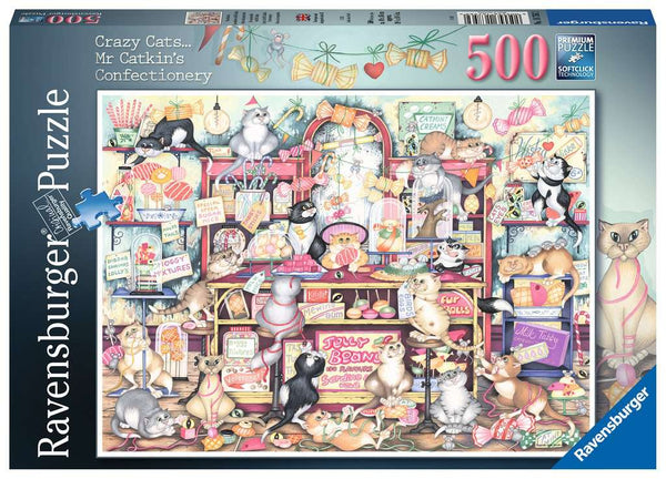 Crazy Cats Mr Catkin's Confectionery 500 piece Jigsaw Puzzle