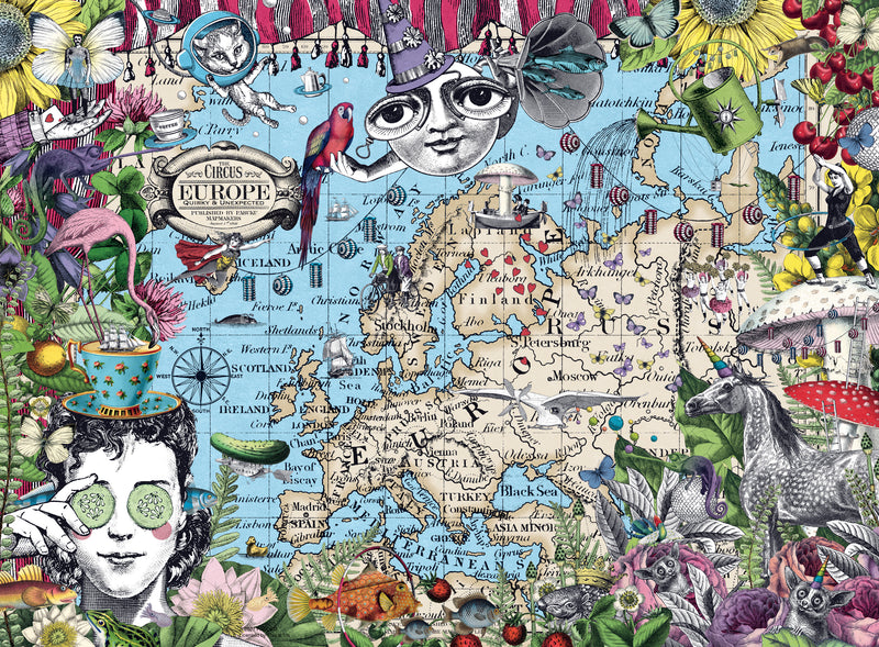 European Map, Quirky Circus 500 piece Jigsaw Puzzle