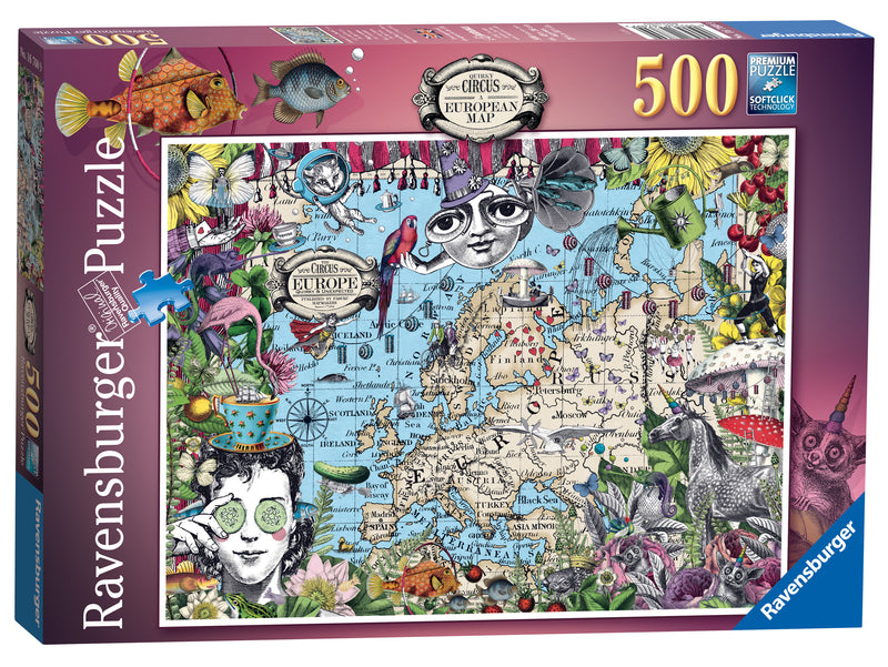 European Map, Quirky Circus 500 piece Jigsaw Puzzle